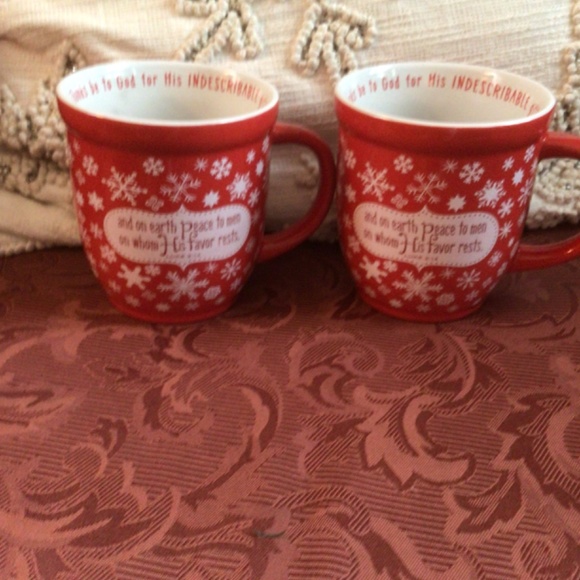 Set of 2 Devotional Mugs in Red and White 14 oz capacity - Picture 9 of 10